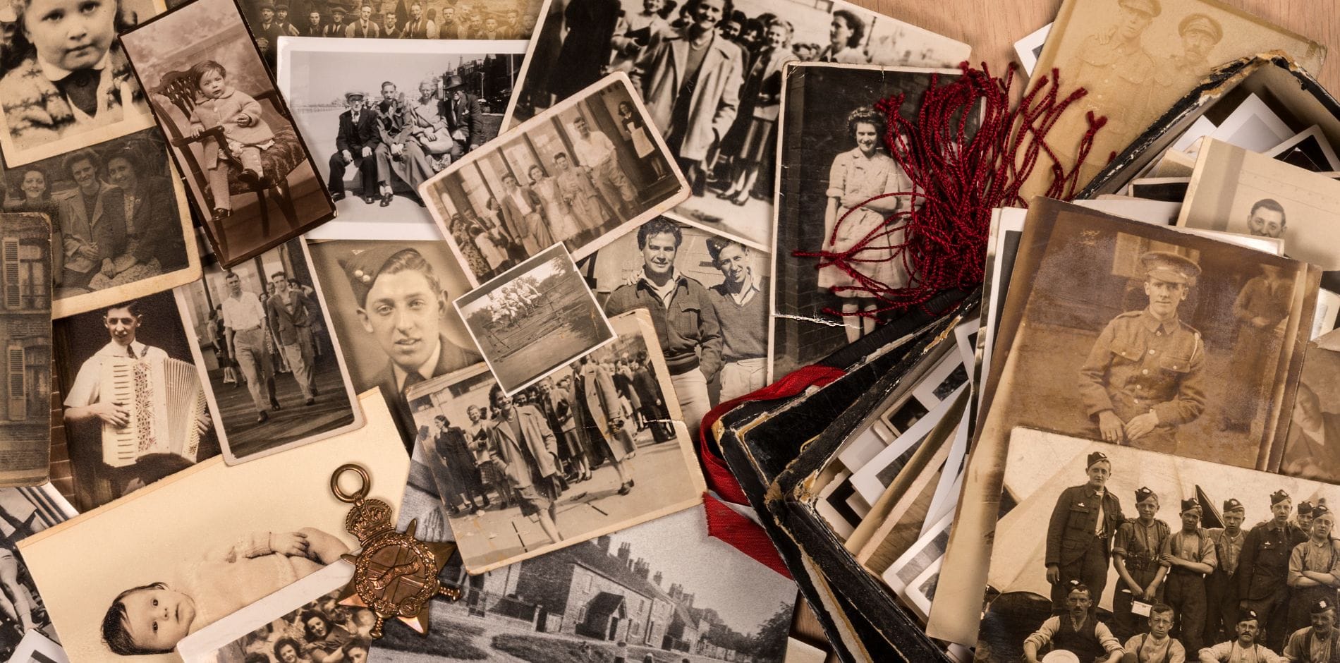 black and white image of family
